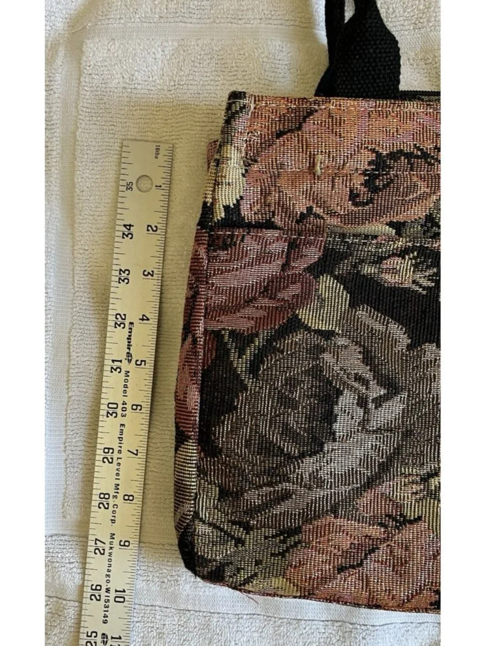 DLIU Fashion Floral Tapestry Tote Bag Zip Top Double Handle Purse